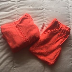 Girls Orange Jogger Suit Set